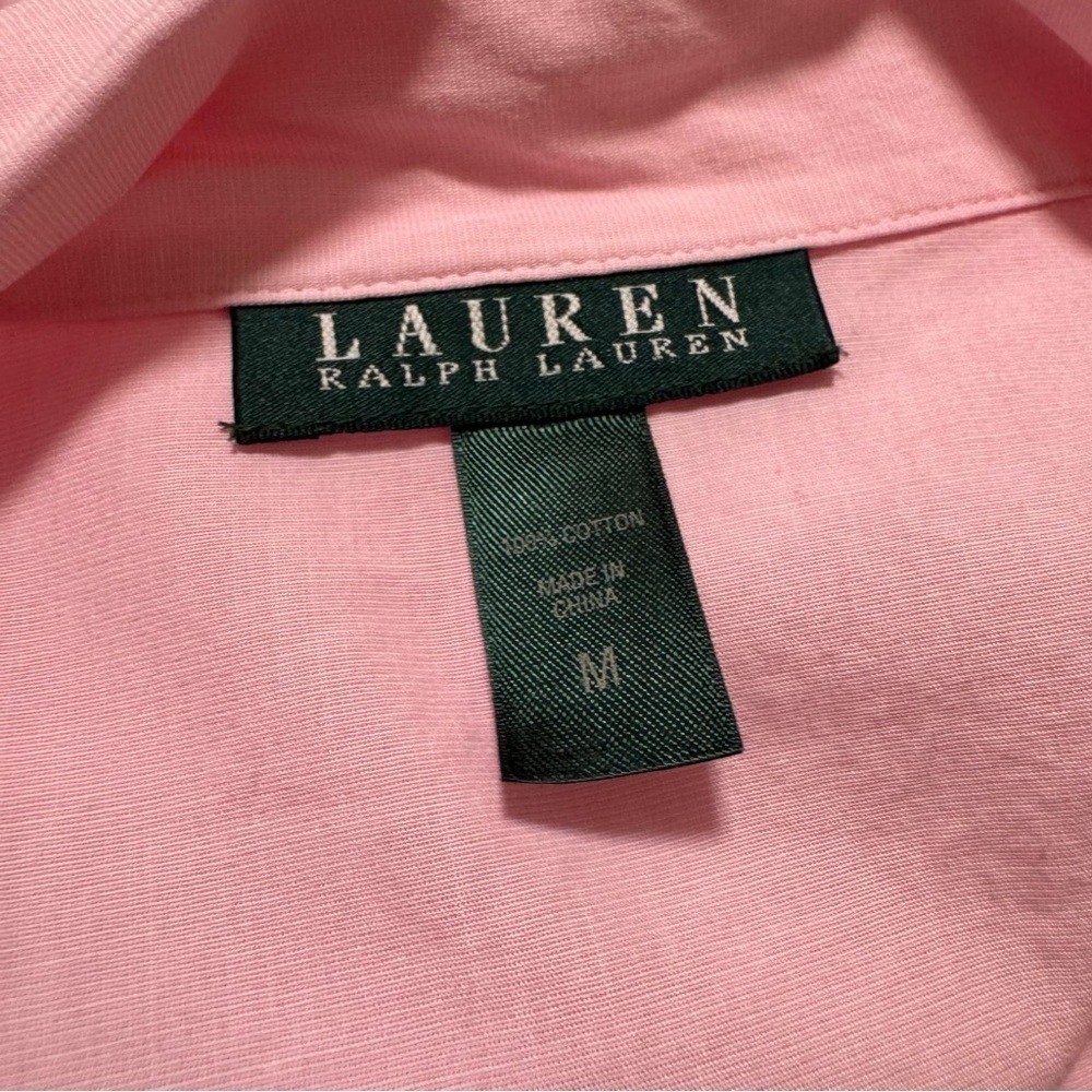VTG Lauren Ralph Lauren Nightgown Light Pink Night Shirt M - Picture 9 of 9